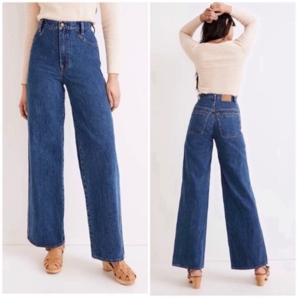 Madewell Super Wide Leg Jeans in Airley Wash Workwear Edition Size28 #ND544 - Picture 9 of 11